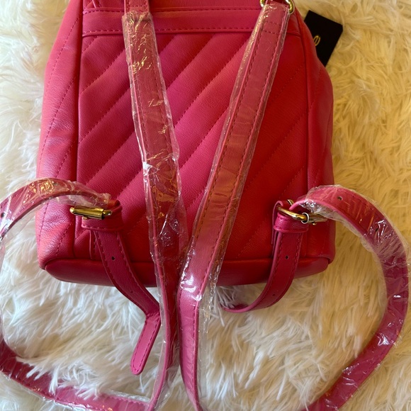 Bebe Pink Quilted Backpack with Gold Details - Picture 6 of 6